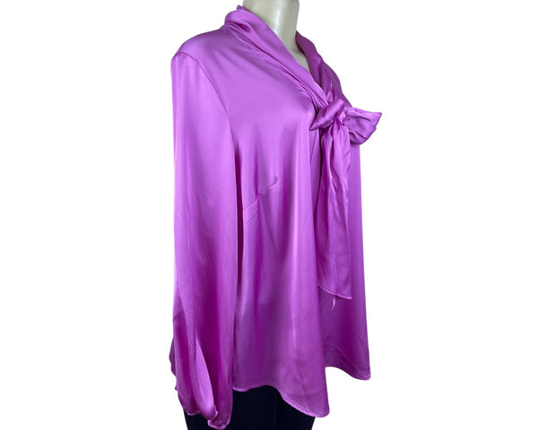 Bar III Womens Pink Polyester Blouse With Front Tie Detail Size 1X - New