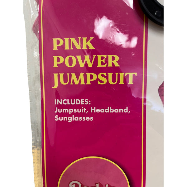 Barbie Youth Pink Polyester Pink Power Jumpsuit Costume Includes Headband & Glasses Large