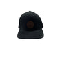 Timberland Unisex Black Cotton Adjustable Snapback Hat With Leather Logo Patch OSFM