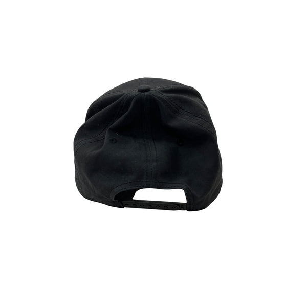 Timberland Unisex Black Cotton Adjustable Snapback Hat With Leather Logo Patch OSFM