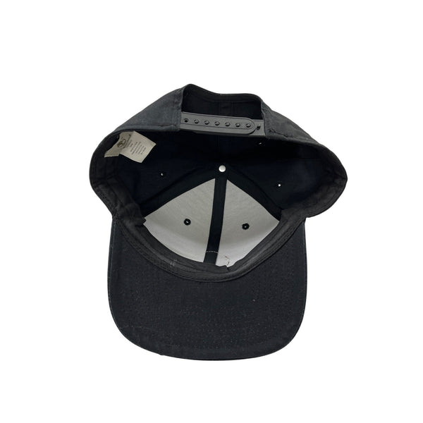 Timberland Unisex Black Cotton Adjustable Snapback Hat With Leather Logo Patch OSFM