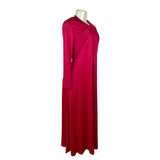 Vintage Leo Narducci Long Sleeve Red Maxi Dress With Knotted Front Detail