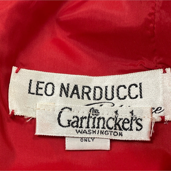 Vintage Leo Narducci Long Sleeve Red Maxi Dress With Knotted Front Detail