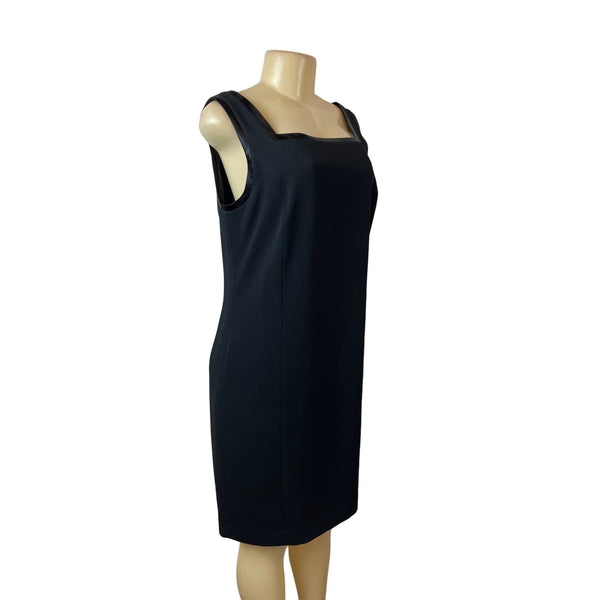 Garfield & Marks Sz 10 Black Loose-fit Knee Length Squared Collar Women's Dress