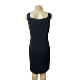 Garfield & Marks Sz 10 Black Loose-fit Knee Length Squared Collar Women's Dress