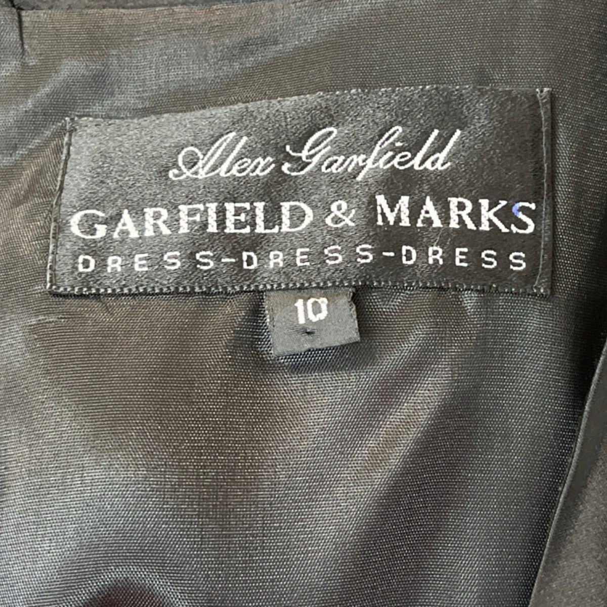 Garfield & Marks Sz 10 Black Loose-fit Knee Length Squared Collar Women's Dress
