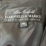 Garfield & Marks Sz 10 Black Loose-fit Knee Length Squared Collar Women's Dress
