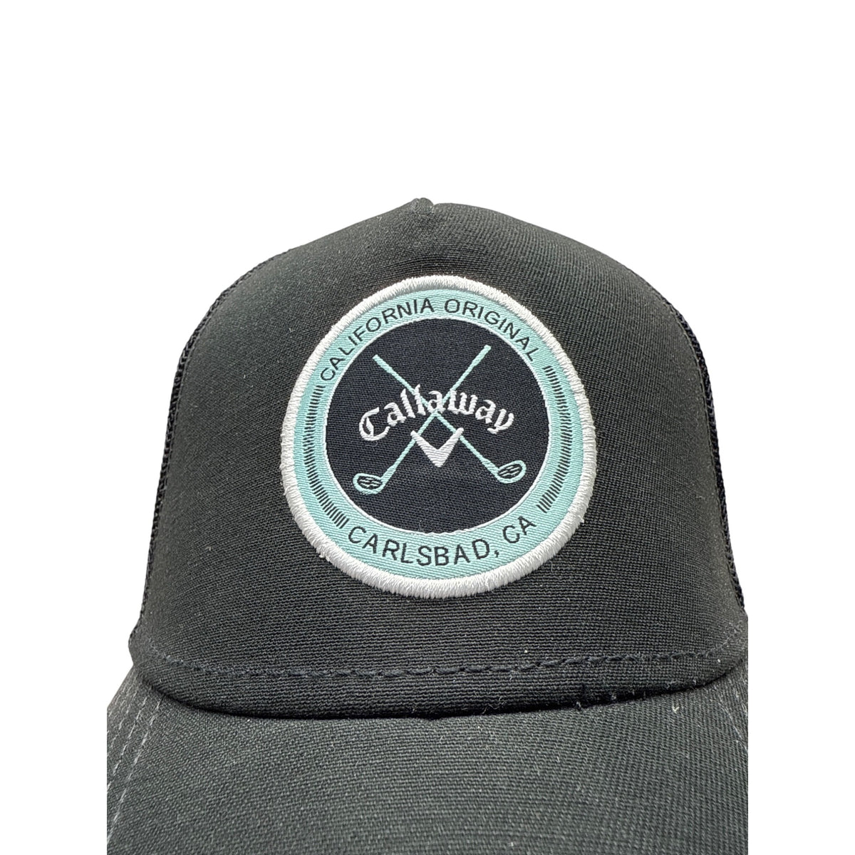 Callaway Black Trucker Hat With Patch Logo Snapback Closure Mesh Back