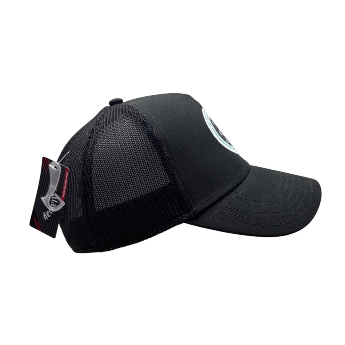 Callaway Black Trucker Hat With Patch Logo Snapback Closure Mesh Back