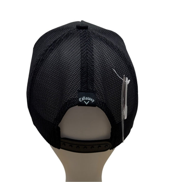 Callaway Black Trucker Hat With Patch Logo Snapback Closure Mesh Back