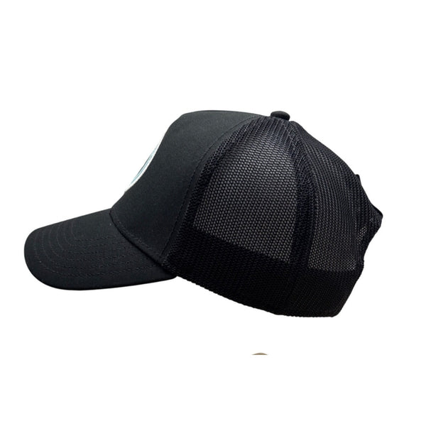 Callaway Black Trucker Hat With Patch Logo Snapback Closure Mesh Back