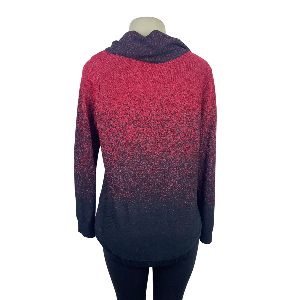 Notations Women's Red/Black Cowl Neck Sweater Size PL