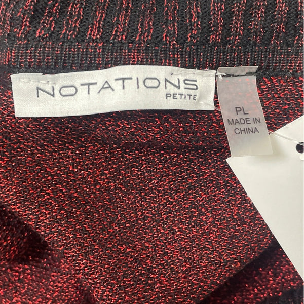 Notations Women's Red/Black Cowl Neck Sweater Size PL