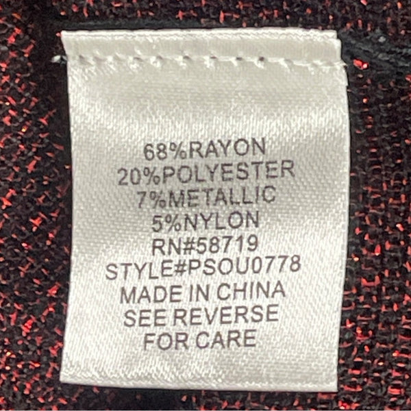 Notations Women's Red/Black Cowl Neck Sweater Size PL