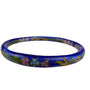 Cloisonné Womens Blue Enamel Floral Bangle Bracelet Various Metal Handmade
