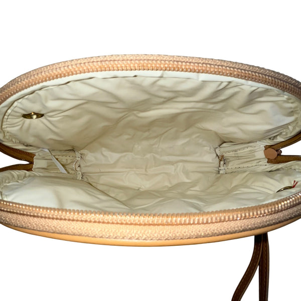 Allan Edward Beige World Map Faux Leather With Small Pouch Wristlet Set