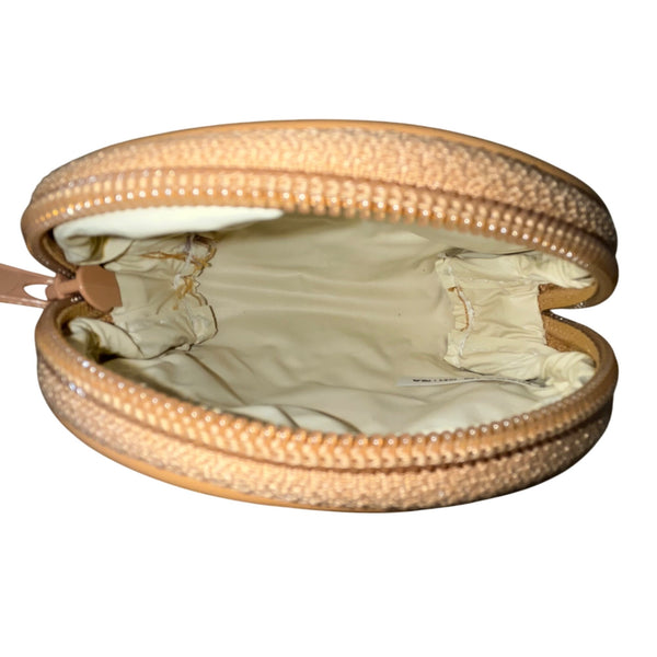 Allan Edward Beige World Map Faux Leather With Small Pouch Wristlet Set