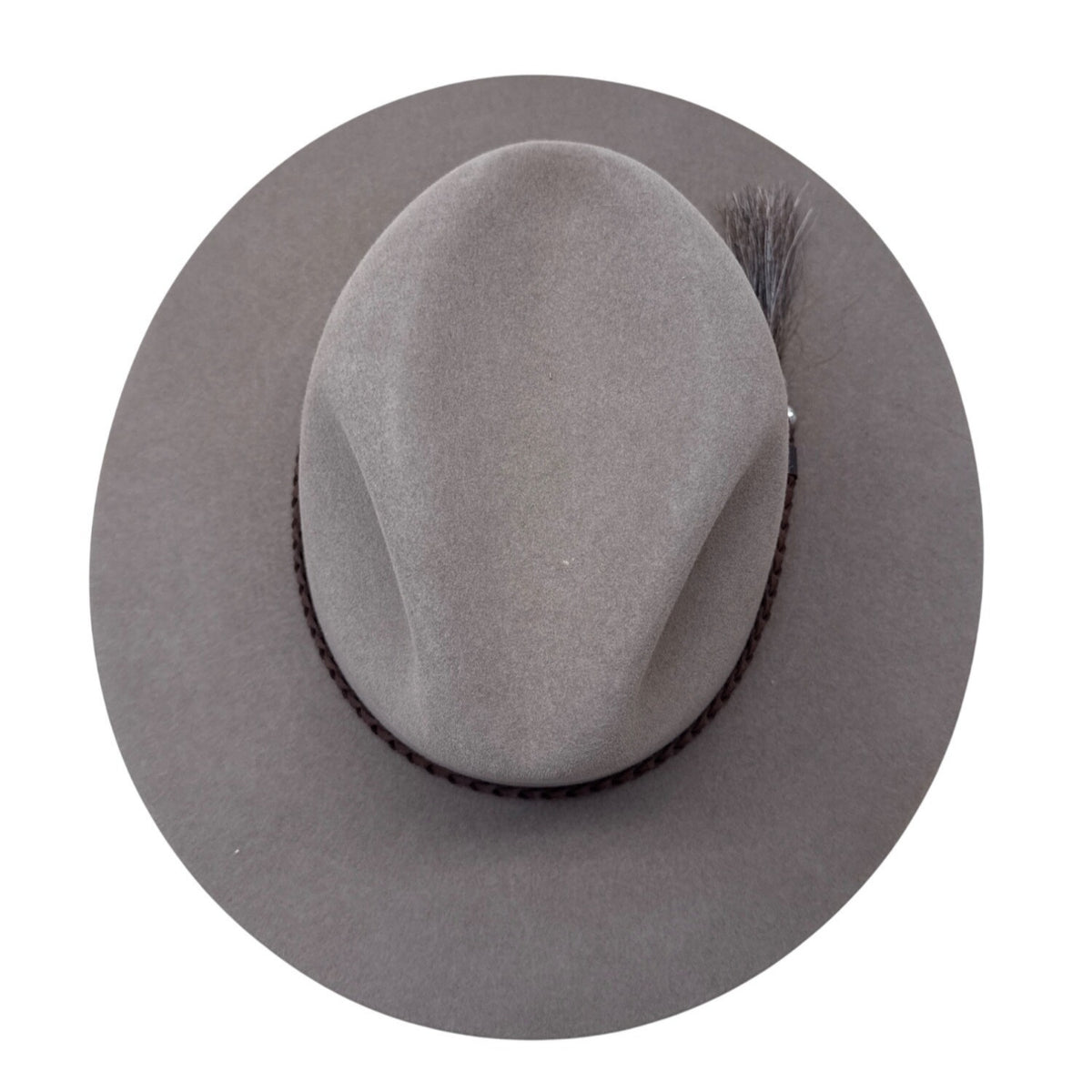 Biltmore Hats Tan Brim Wool Felt Western W/ Brown Braid & Tassel Size 7 1/4 (58)