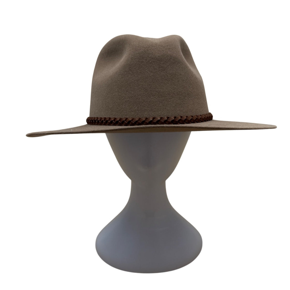 Biltmore Hats Tan Brim Wool Felt Western W/ Brown Braid & Tassel Size 7 1/4 (58)