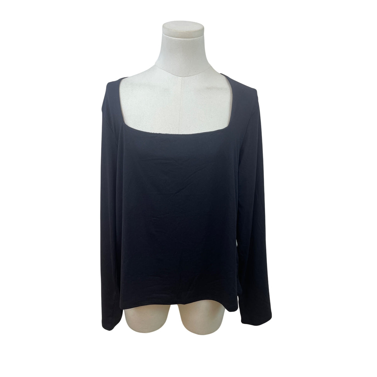 H&M Womens Black Long Sleeve Square Neck Top XL - New