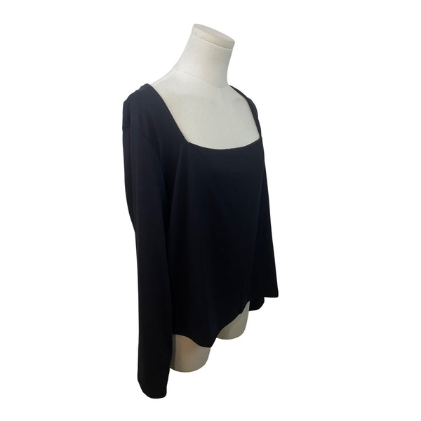 H&M Womens Black Long Sleeve Square Neck Top XL - New