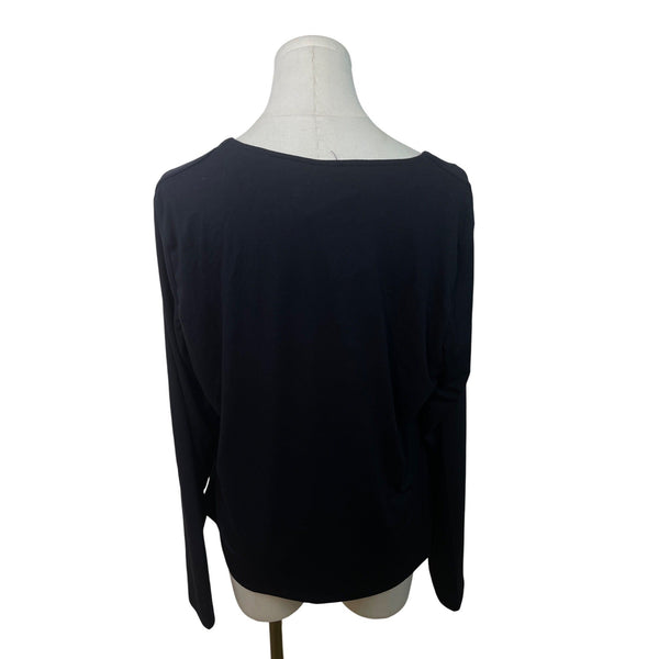 H&M Womens Black Long Sleeve Square Neck Top XL - New