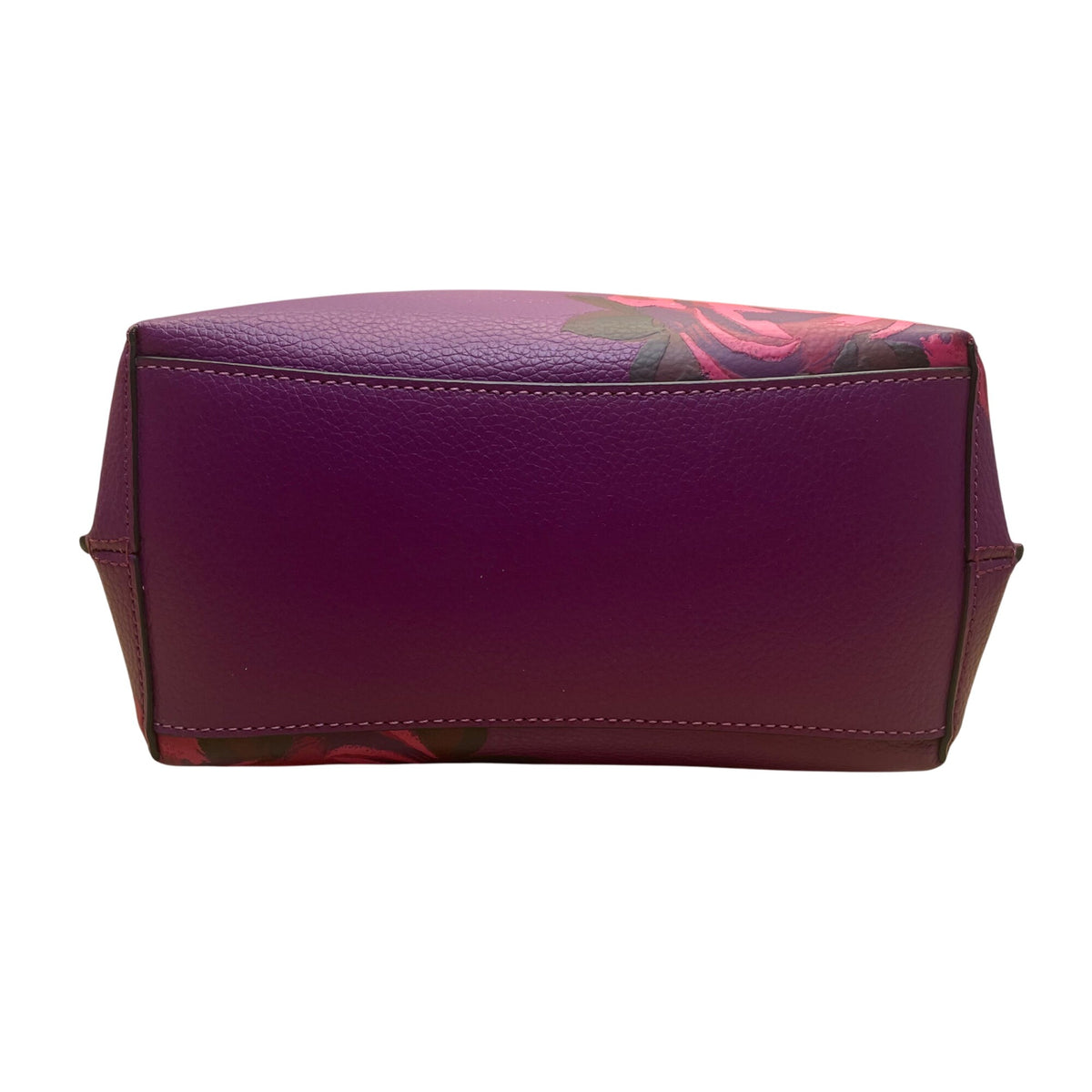 Coach Women’s Purple Leather Rose Print Adjustable Crossbody Molly Bucket Bag