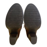 Daisy Fuentes Women’s Brown Faux Leather Lace-Up Ceci Heeled Ankle Boots Sz 10M