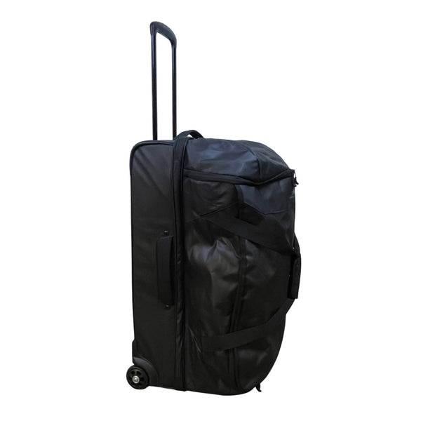High Sierra Mens Black Nylon Rolling Travel Duffel Bag With Telescoping Handle