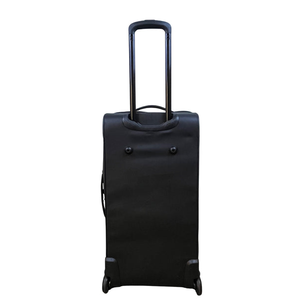 High Sierra Mens Black Nylon Rolling Travel Duffel Bag With Telescoping Handle