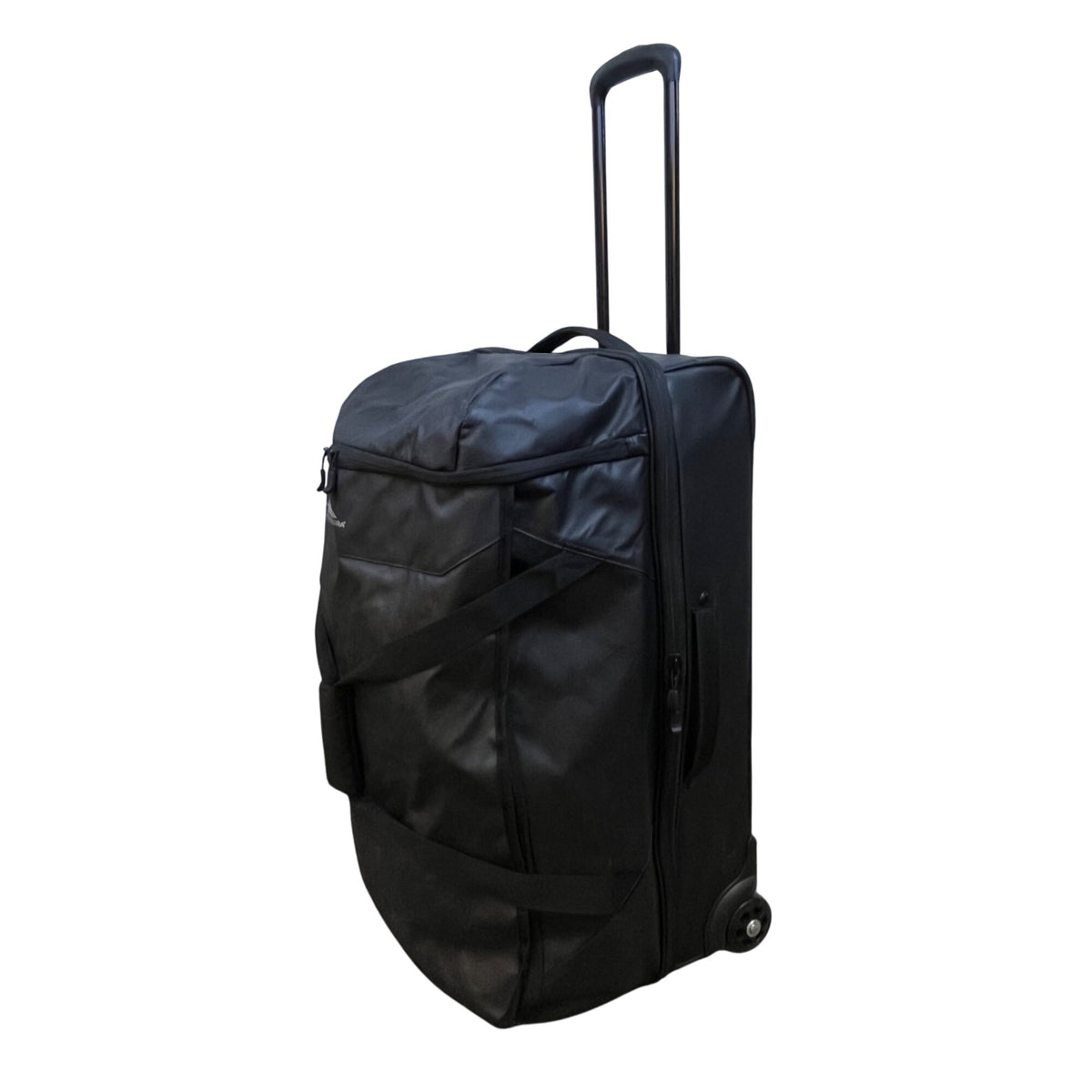 High Sierra Mens Black Nylon Rolling Travel Duffel Bag With Telescoping Handle