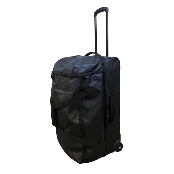 High Sierra Mens Black Nylon Rolling Travel Duffel Bag With Telescoping Handle