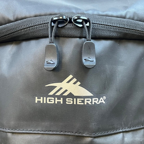 High Sierra Mens Black Nylon Rolling Travel Duffel Bag With Telescoping Handle