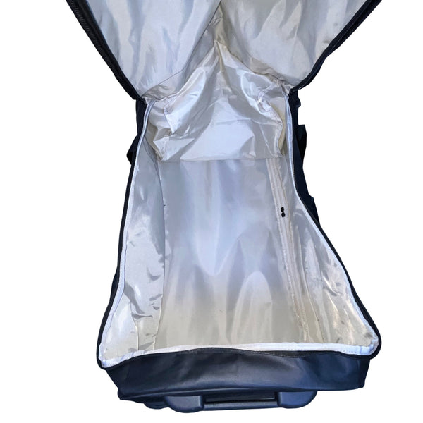 High Sierra Mens Black Nylon Rolling Travel Duffel Bag With Telescoping Handle