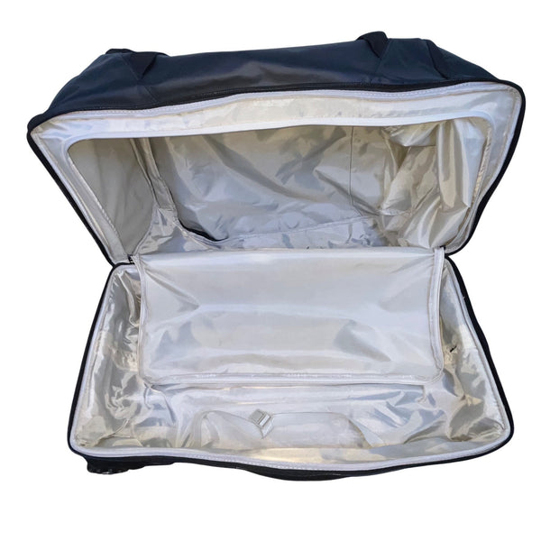 High Sierra Mens Black Nylon Rolling Travel Duffel Bag With Telescoping Handle