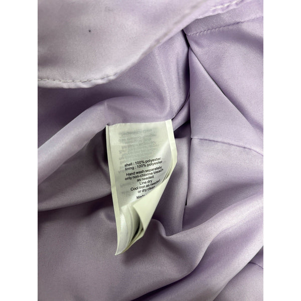 Davids Brida Lilac V-Neck Ruffle Back Crossbody Dress With Satin Waistband Size 6