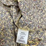 Max Studio Womens Yellow Floral Ruffle Wrap Blouse Long Sleeves Size M
