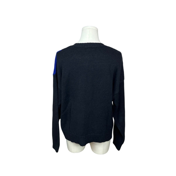 Vintage Ann Wi Planet Themed Knitted Sweater With Sequin Buttons Sz L