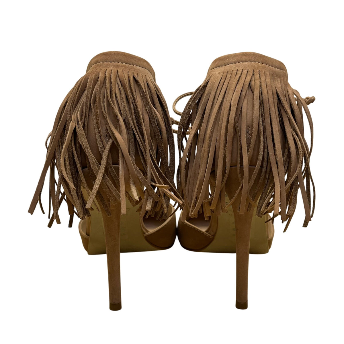 Aldo Womens Brown Suede Fringe Pointed Toe Novesta Stiletto Heels Size 7
