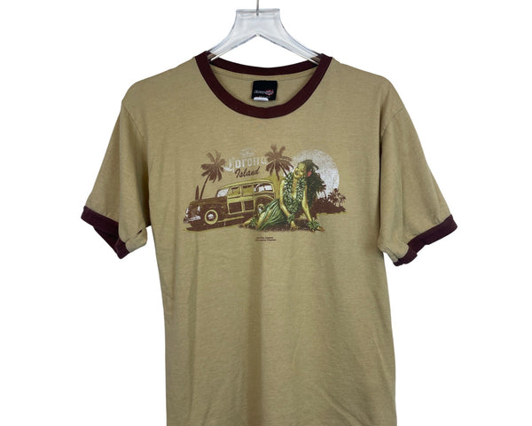 Fifth Sun Mens Beige/Brown Graphic T-Shirt 50% Cotton/Polyester Corona Island Medium