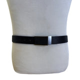 Calvin Klein Mens Black Textured Belt With CK Logo Plaque Buckle Size 32