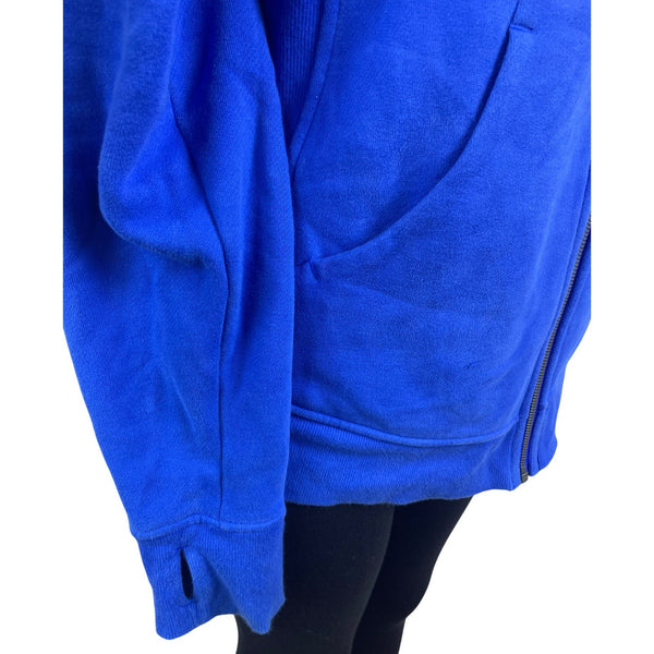 Lululemon Womens Blue Zip-Up Hoodie With Thumbholes & Pockets