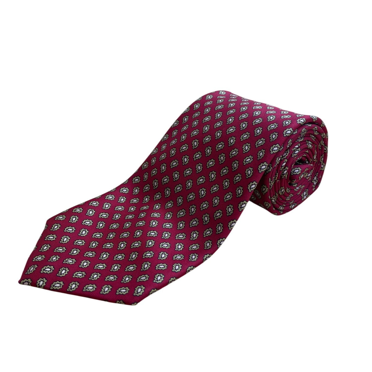 Vintage Brooks Brothers Red Silk Tie Floral Pattern Printed  Classic Width