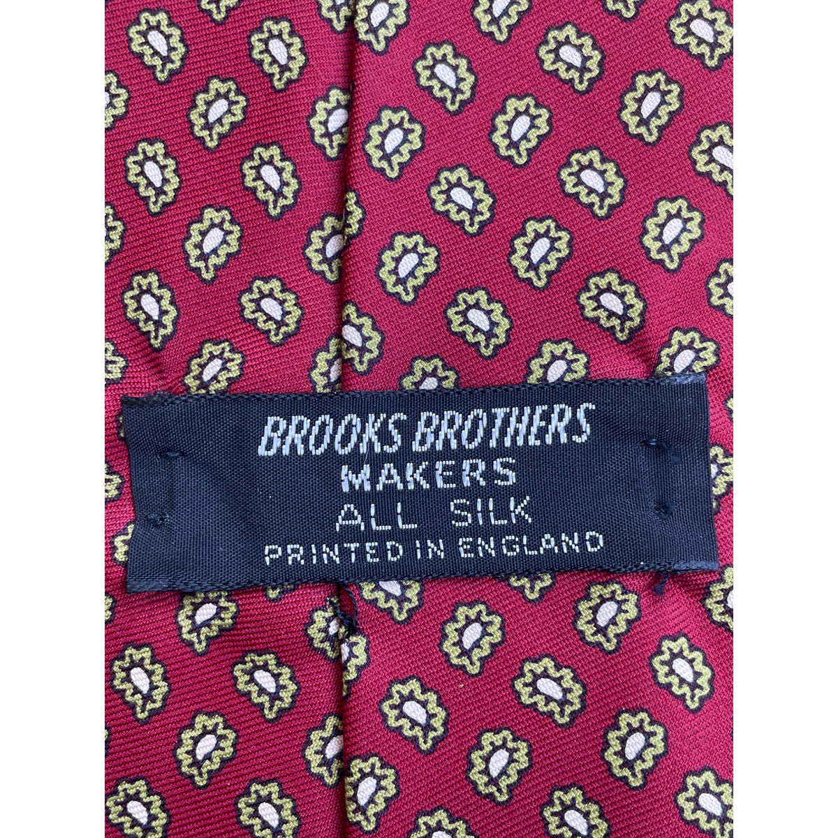 Vintage Brooks Brothers Red Silk Tie Floral Pattern Printed  Classic Width