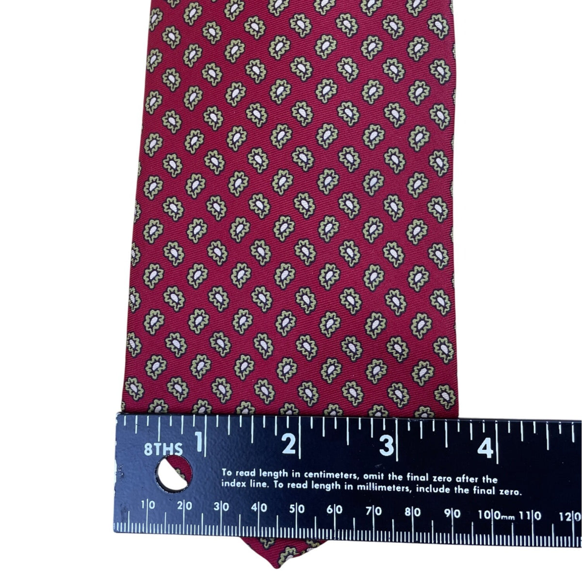 Vintage Brooks Brothers Red Silk Tie Floral Pattern Printed  Classic Width