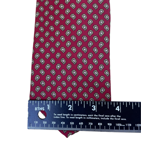 Vintage Brooks Brothers Red Silk Tie Floral Pattern Printed  Classic Width