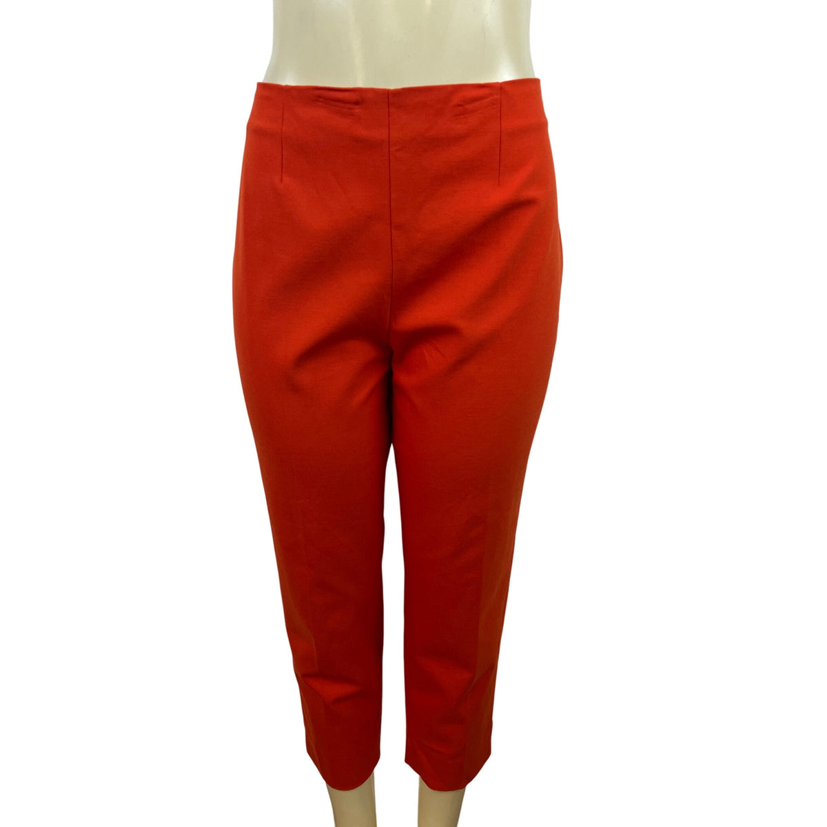 Lands End Mid Rise Slim Leg Red Capri Pants Size 12