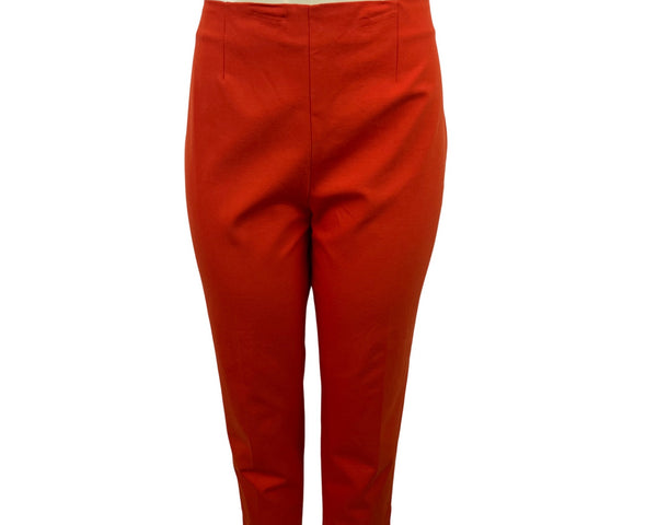 Lands End Mid Rise Slim Leg Red Capri Pants Size 12
