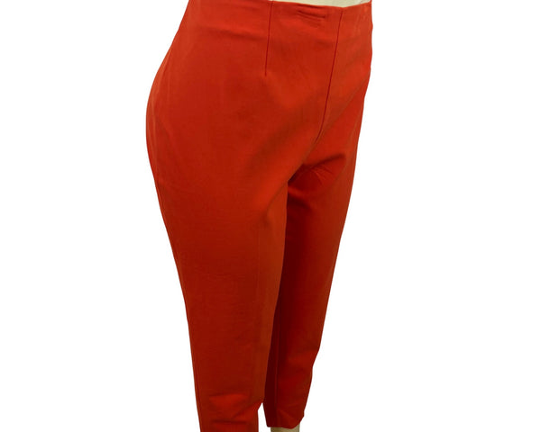 Lands End Mid Rise Slim Leg Red Capri Pants Size 12