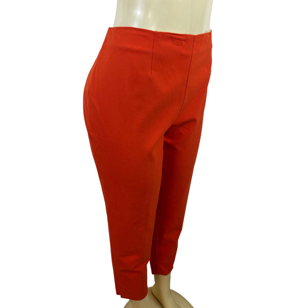 Lands End Mid Rise Slim Leg Red Capri Pants Size 12